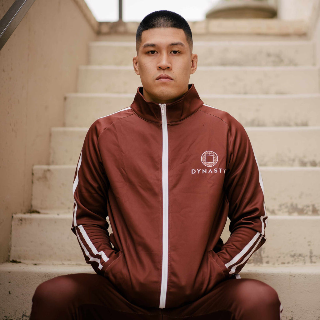 Dynasty Maroon Tracksuit Loungewear Set-Hoodies / Sweaters - Dynasty Clothing MMA