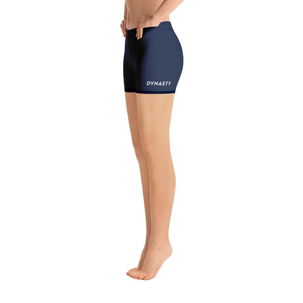 Dynasty Signature Women's Yoga Bike Shorts (Navy)-Compression Shorts - Dynasty Clothing MMA