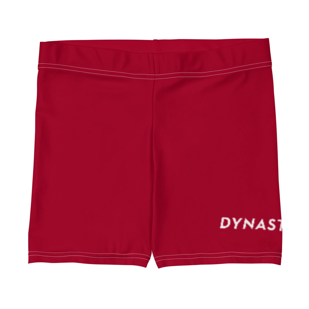Dynasty Signature Women's Yoga Bike Shorts (Red)-Compression Shorts - Dynasty Clothing MMA