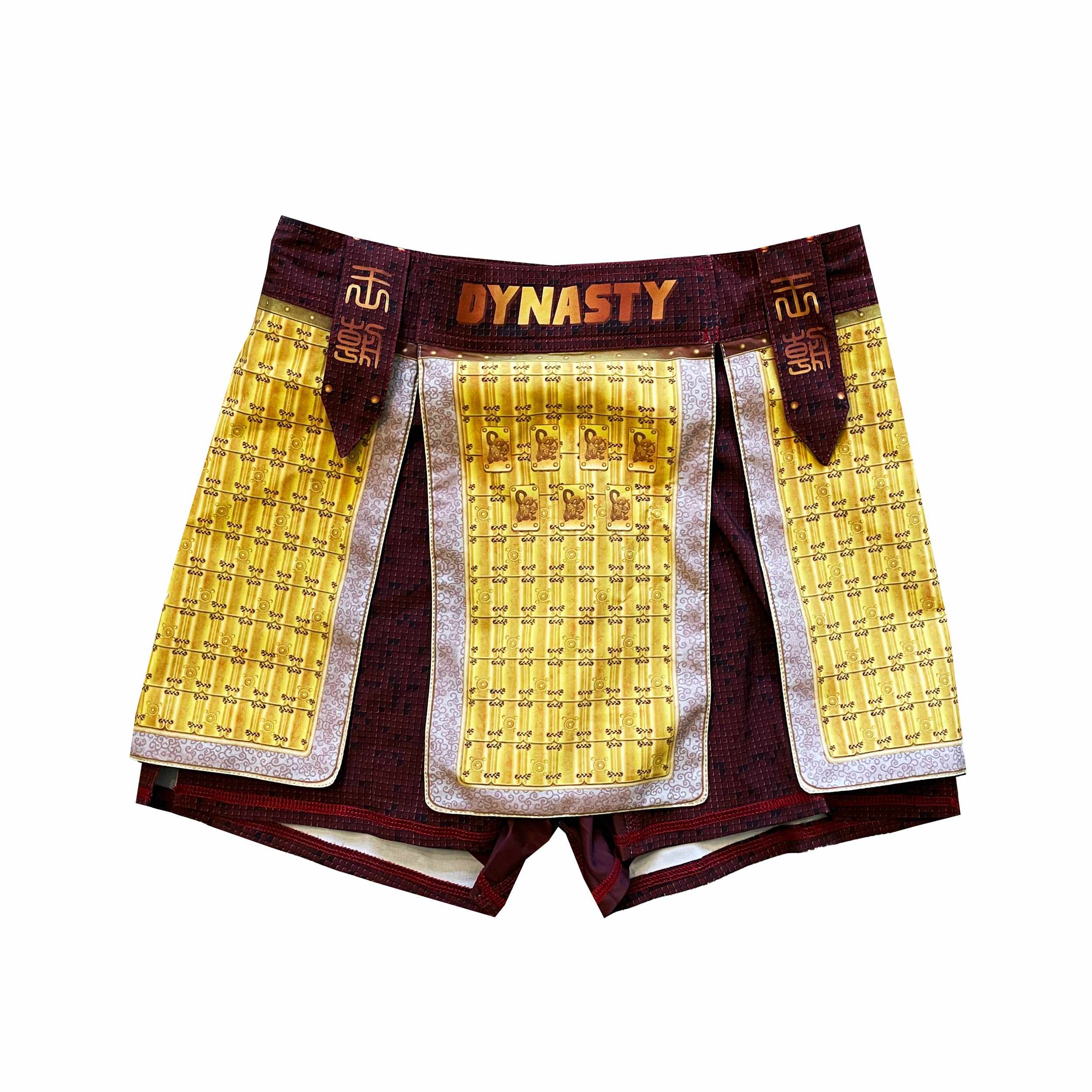 Emperor Golden Flower Armor Fight Shorts-Armor Shorts - Dynasty Clothing MMA