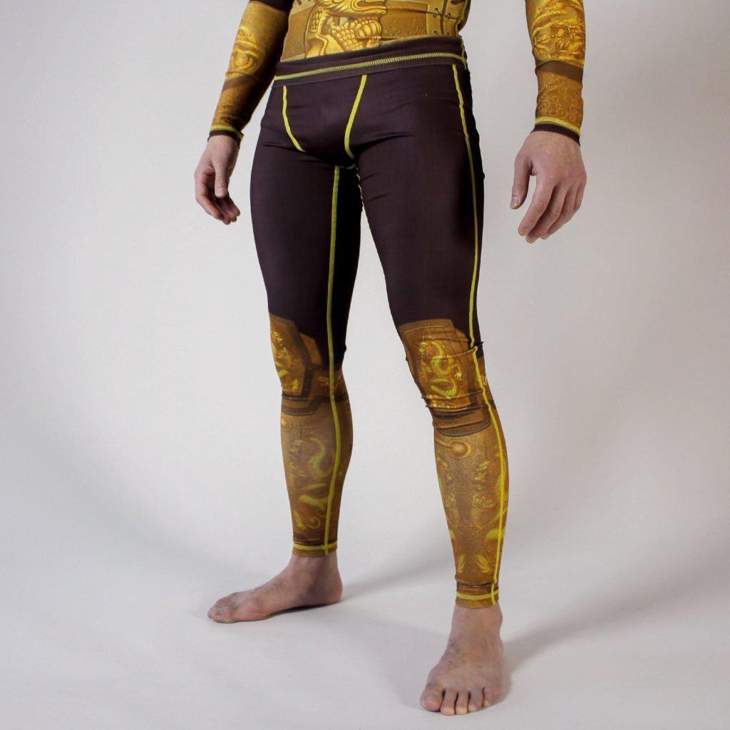 Emperor Golden Flower Grappling Spats-Grappling Spats / Tights - Dynasty Clothing MMA