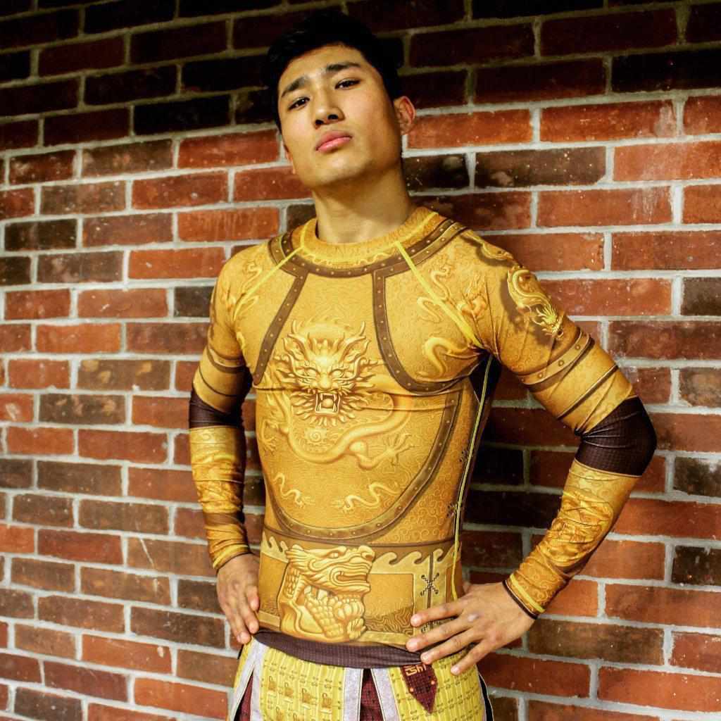 Emperor Golden Flower Rash Guard-Rash Guards - Dynasty Clothing MMA