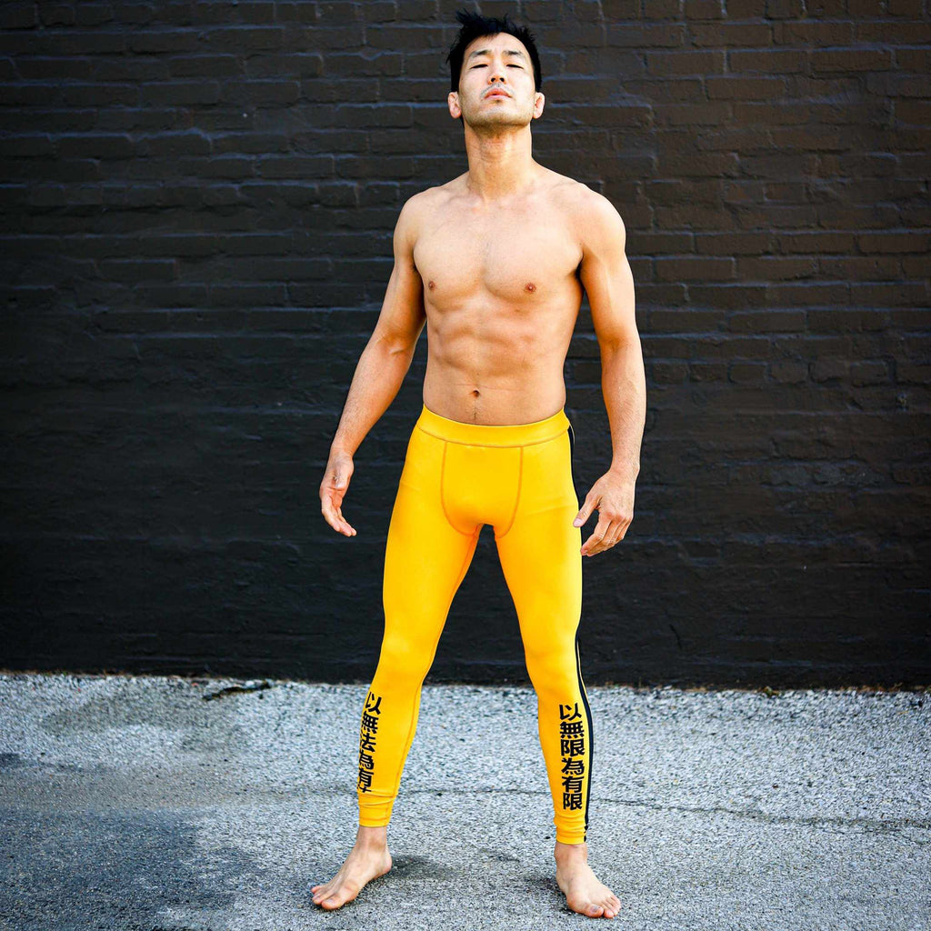 Legendary Spirit Elite Grappling Spats (Yellow)-Grappling Spats / Tights - Dynasty Clothing MMA