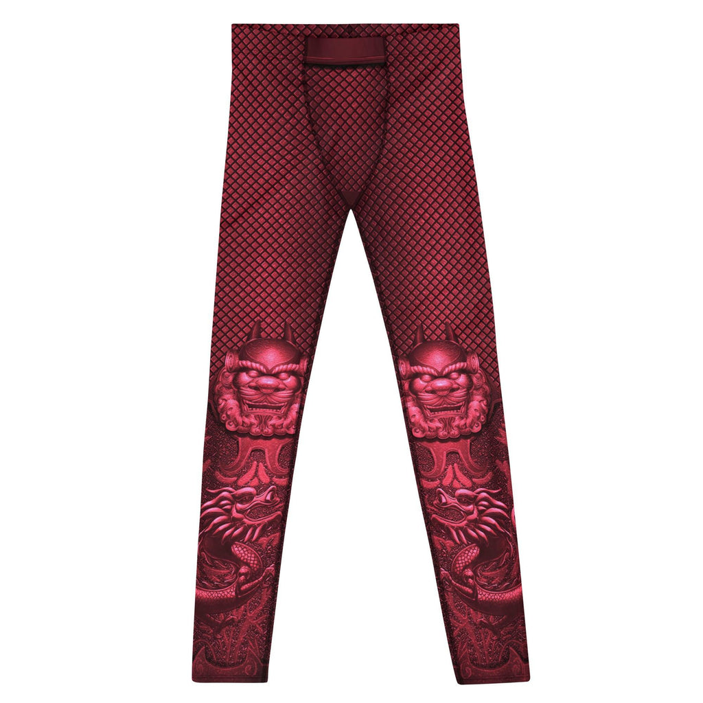 Lord Godless Grappling Spats (Crimson)-Grappling Spats / Tights - Dynasty Clothing MMA