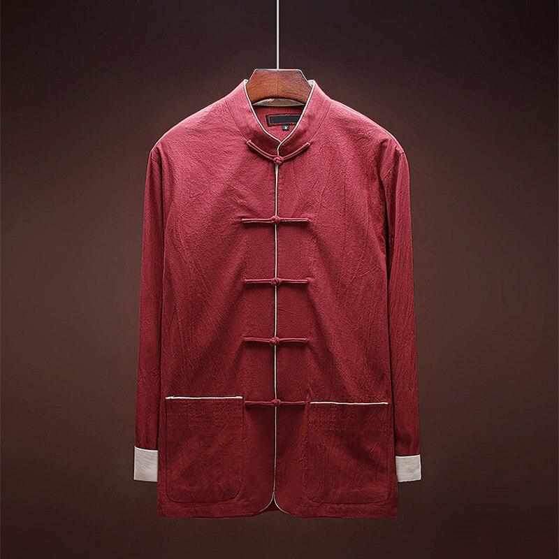 Neo Classic Contrast Mandarin Kung Fu Button Jacket-Neo Dynasty - Dynasty Clothing MMA
