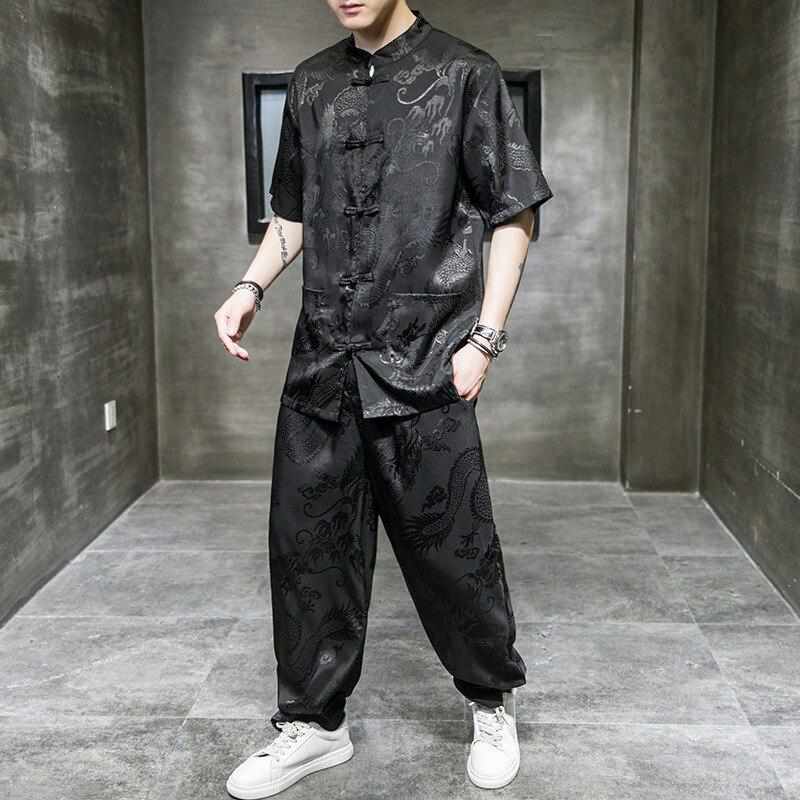 Neo Classic Kung Fu Dragons Shirt & Pants Set-Neo Dynasty - Dynasty Clothing MMA