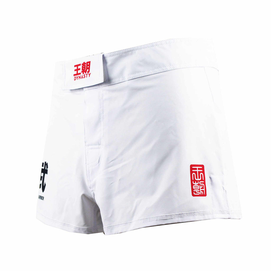 Scholar Warrior MMA Fight Shorts (White)-Fight / Grappling Shorts - Dynasty Clothing MMA