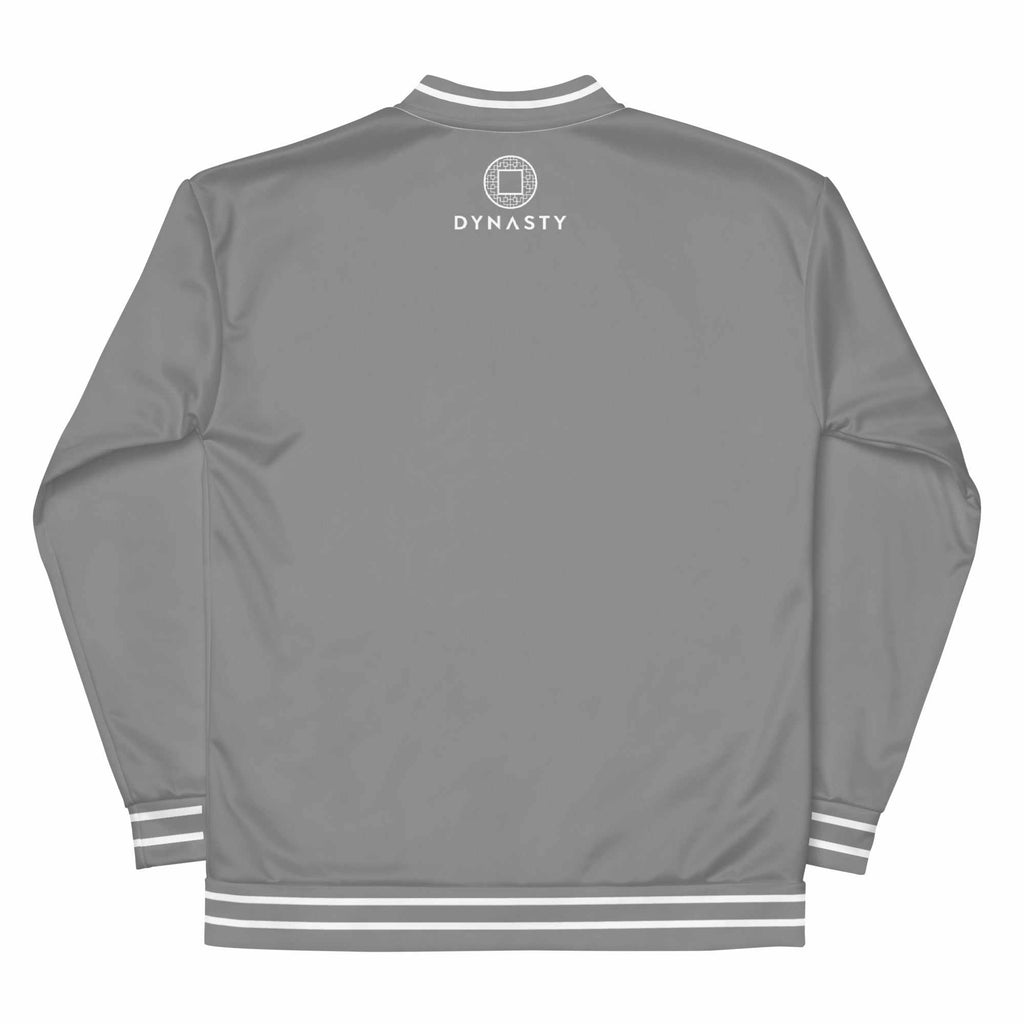 少林功夫 Shaolin Kung Fu Bomber Jacket (Grey)-Bomber Jacket - Dynasty Clothing MMA
