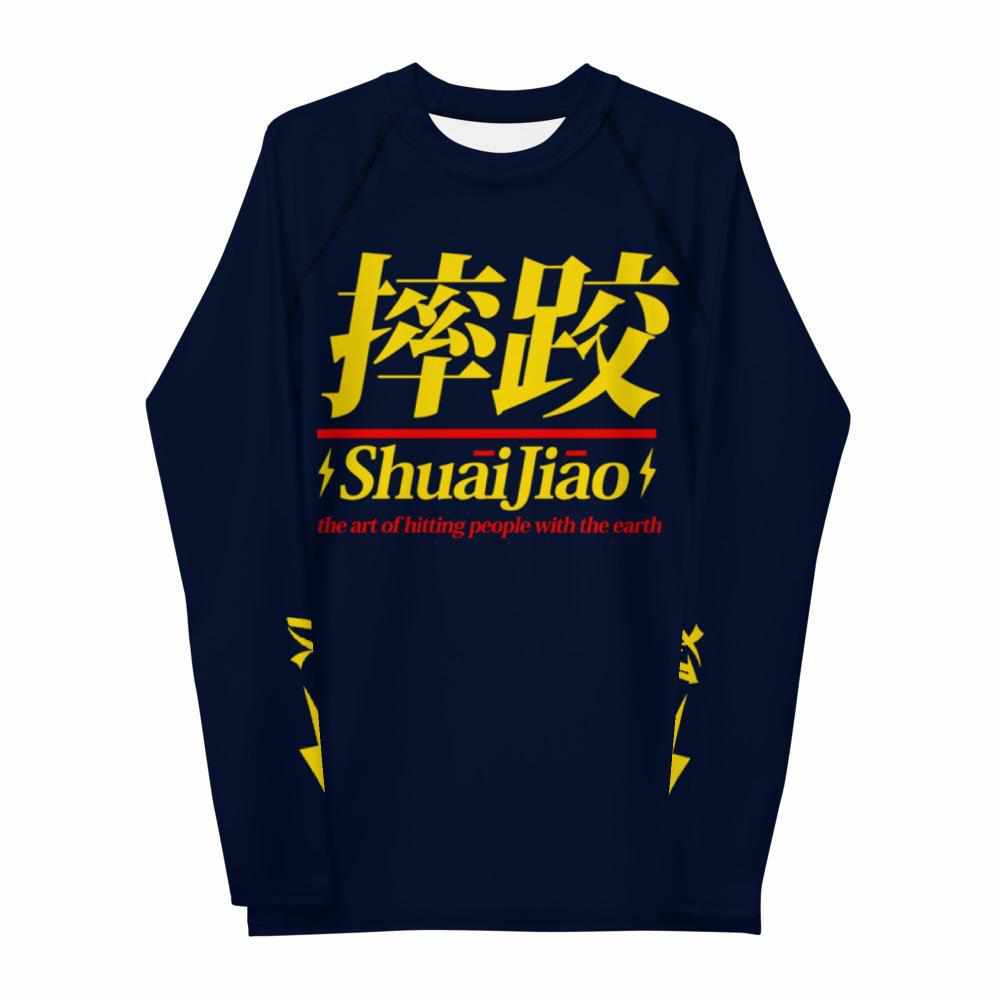 摔跤 Shuai Jiao (Chinese Wrestling) Rash Guard (Navy)-Rash Guards - Dynasty Clothing MMA